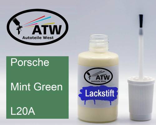 Porsche, Mint Green, L20A: 20ml Lackstift, von ATW Autoteile West.